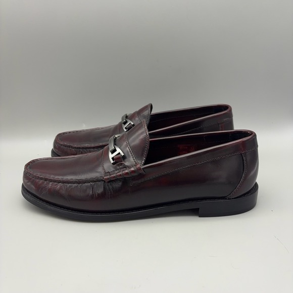 Base London Loafers Mens 44 Burgundy Metal Bit Detail Classic Formal Business